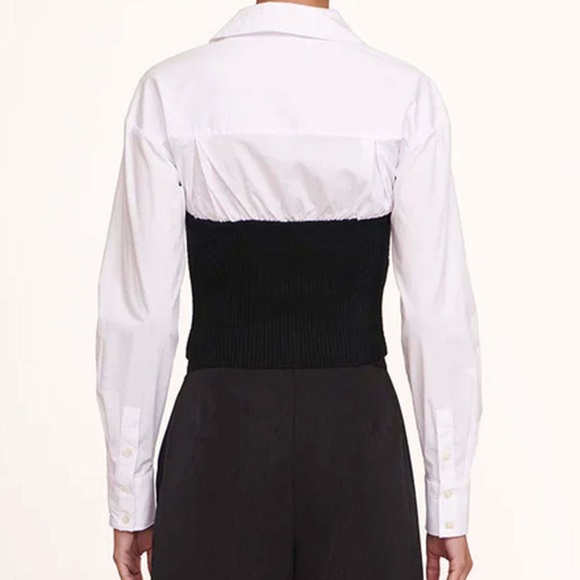 STAUD Hazel Top Size XS Sweater Button Up Corset Style Dark Academia 90s Style - Picture 8 of 13